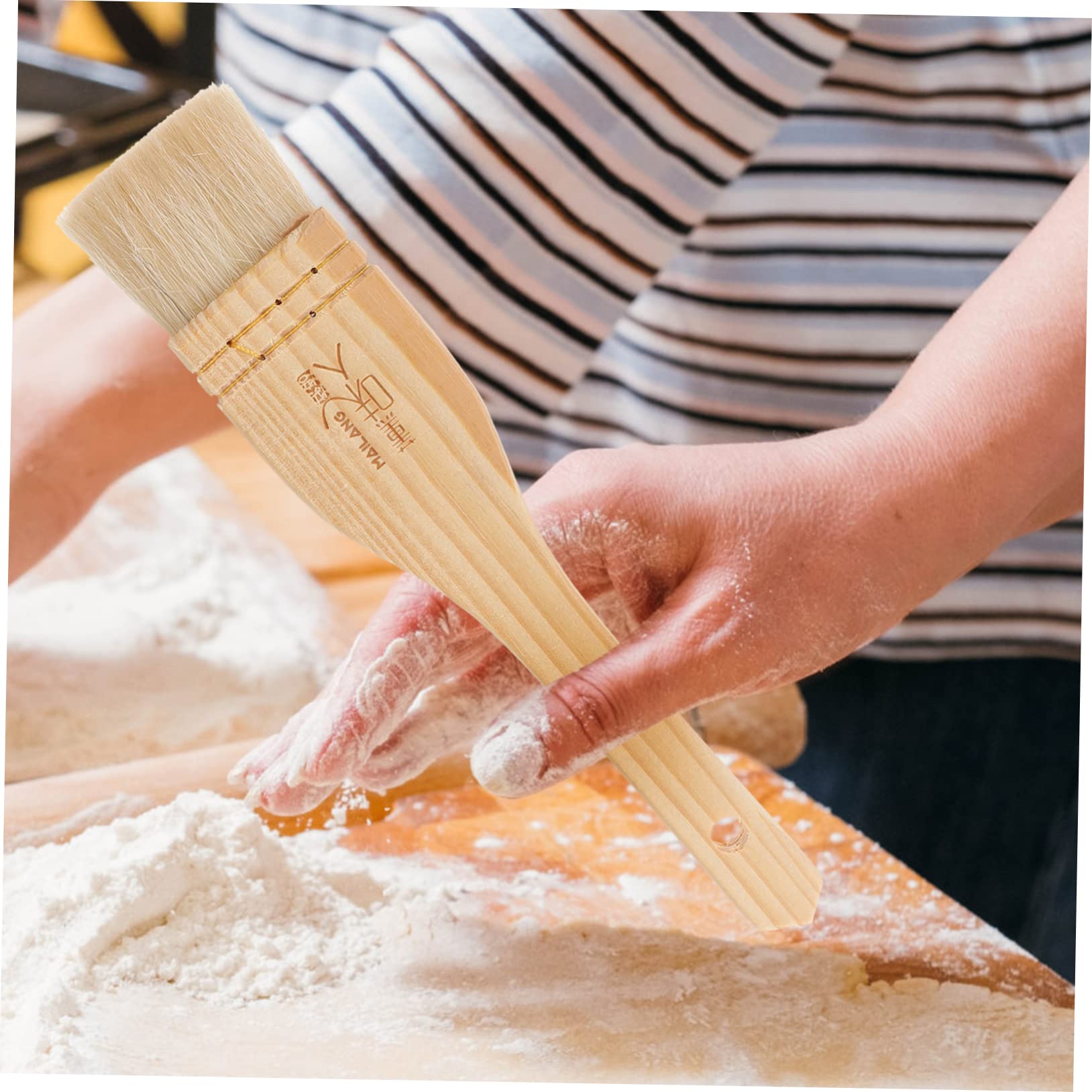 HOLIDYOYO Wooden Cooking Brush Bbq Grill Brush Non-stick Baking Cooking Utensil Materials