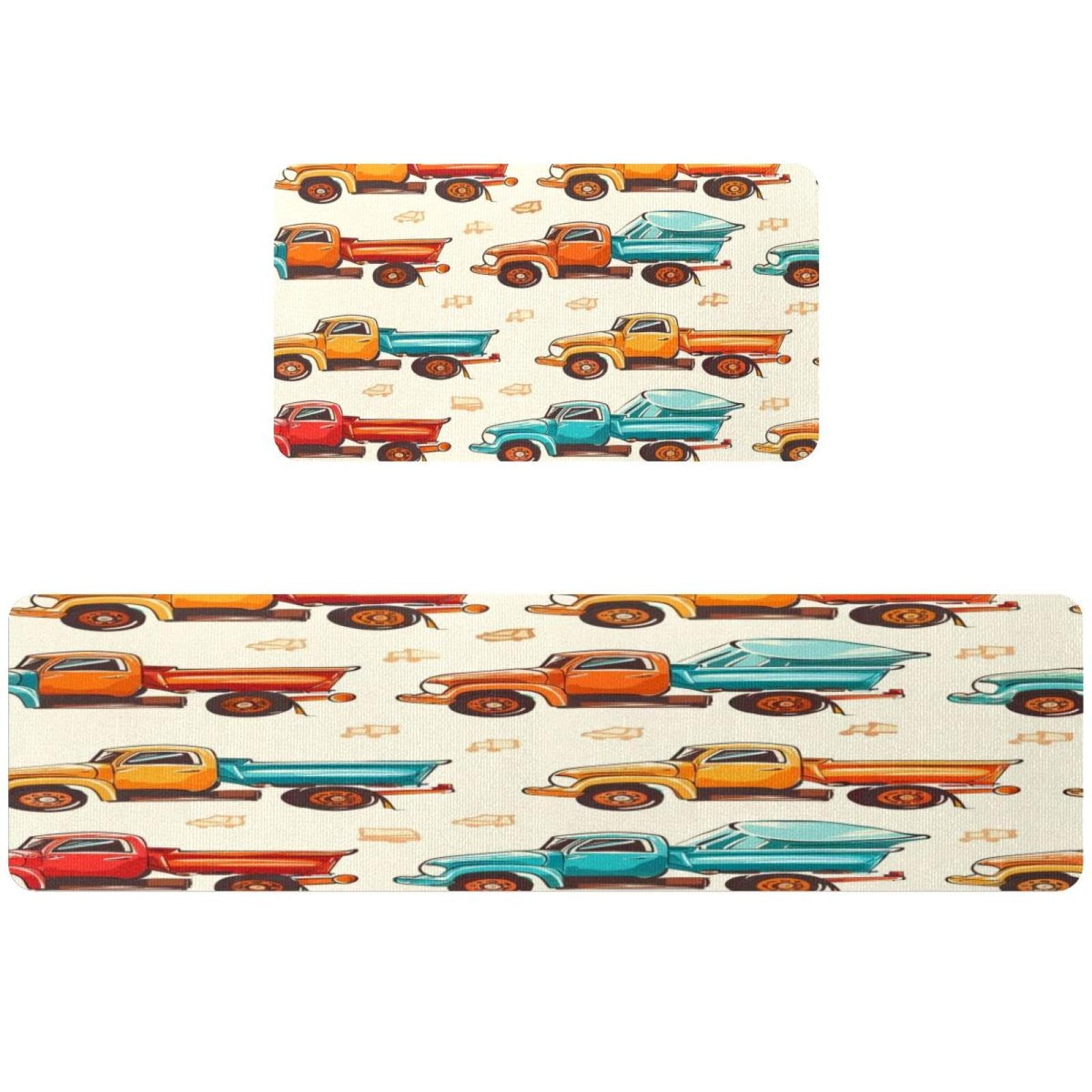 Tapis de cuisine lot de 2 style vieille voiture antidérapants et lavables
