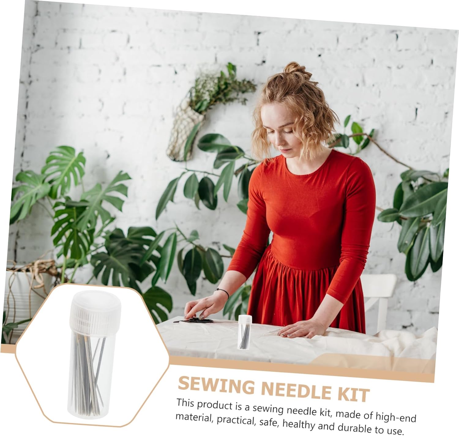 HAPINARY 2sets Self-Threading Needles for DIY Handcrafts Gold-Tipped Cross Stitch Needles Threader for Embroidery Weaving and Sewing Projects