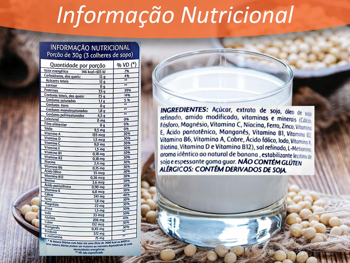 Kit 3 Soymilk Leite de Soja em Pó Sem Lactose Vegano 300g | Amazon