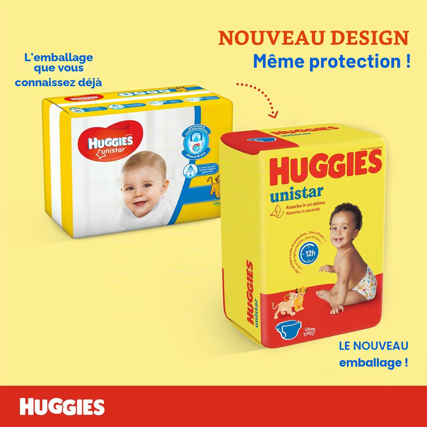Huggies Unistar Couches Taille 4 (7-14 Kg), Lot de 128 couches (Base)