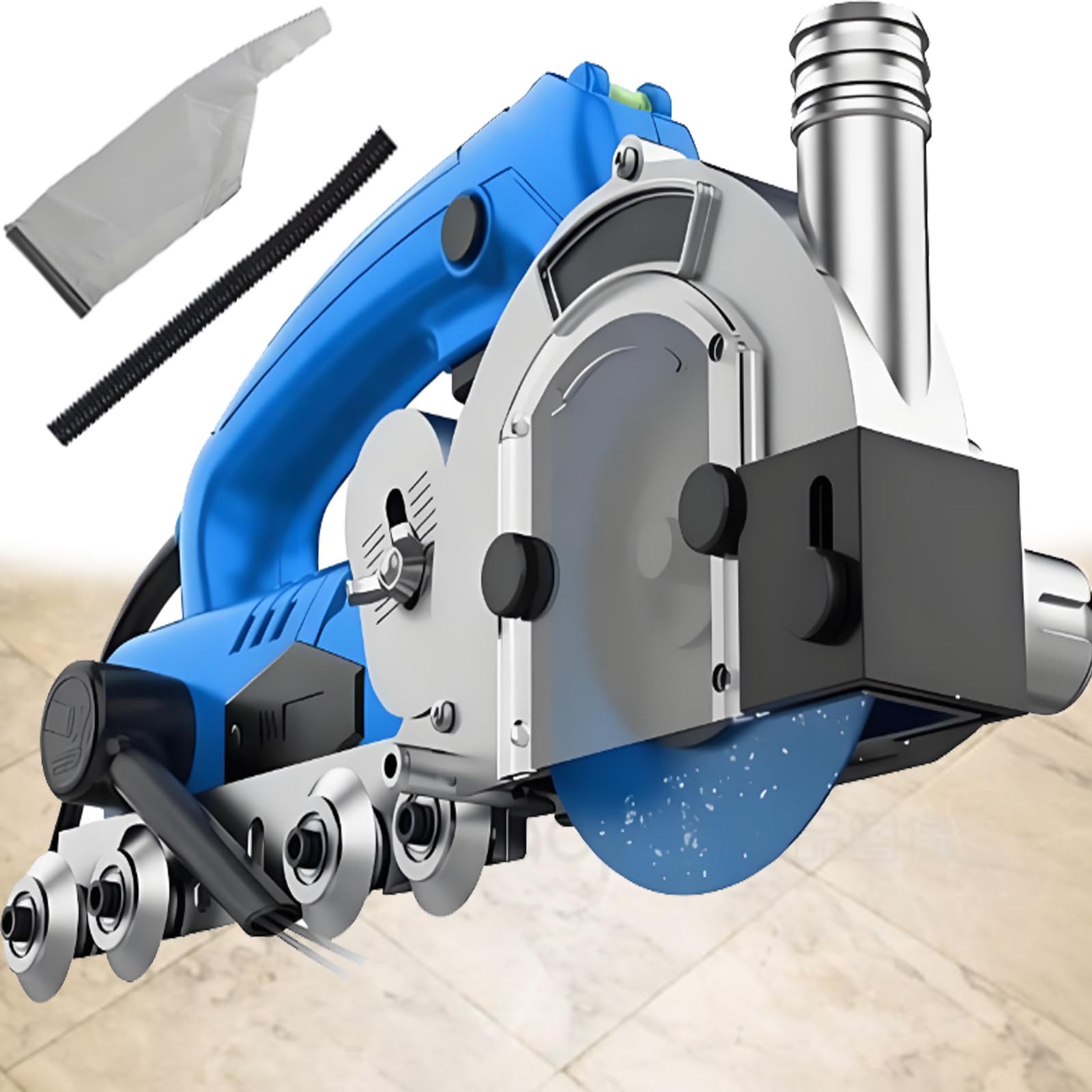 DOZPAL 1200W Household Electric Tile Gaps Crevice Cleaning Machine Slotting Tool, 9000r/min Dust-Free Tile Grout Cleaner, Adjustable Cutting Depth C