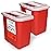 Oakridge Products Large Sharps Container for Home Use and Professional 2 Gallon (2-Pack) with Sliding Top, Biohazard Needle and Syringe Disposal, CDC Certified