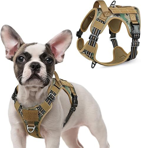 Miniatura 39 de rabbitgoo - Arnés táctico para perros grandes, chaleco de servicio militar sin tirones con asa y Molle, fácil control para entrenamiento y caminata