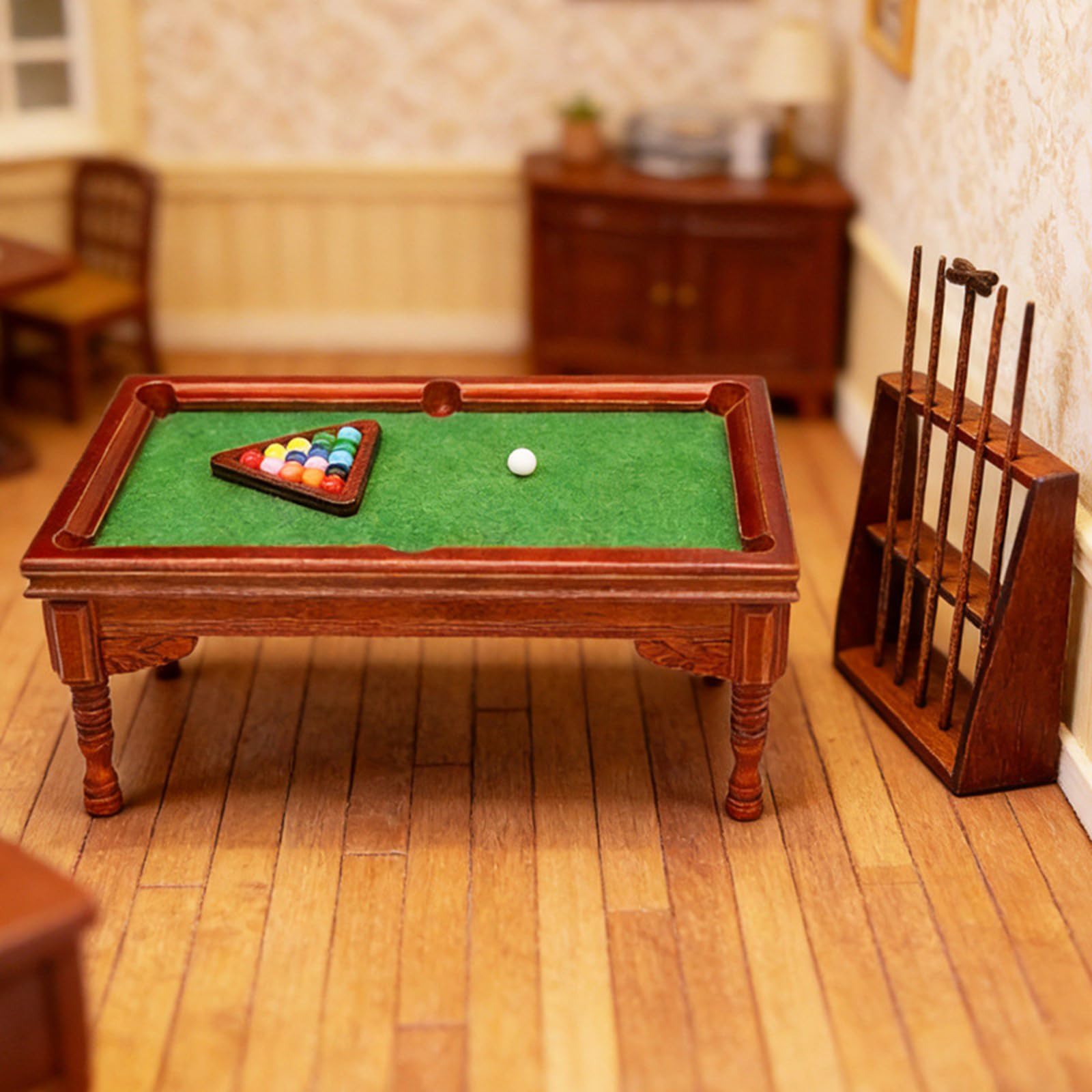 Dollhouses Minis - Mesa de billar (escala 1:12, madera)