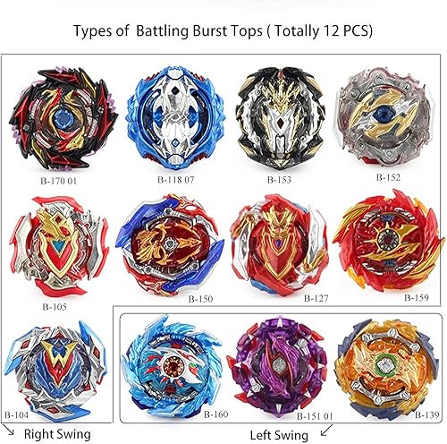 Miniatura 5 de Jimi Bey - Juego de combate que gira 10 piezas superiores que giran y 3 lanzadores con caja de almacenamiento portátil regalo para niños de 6 años o