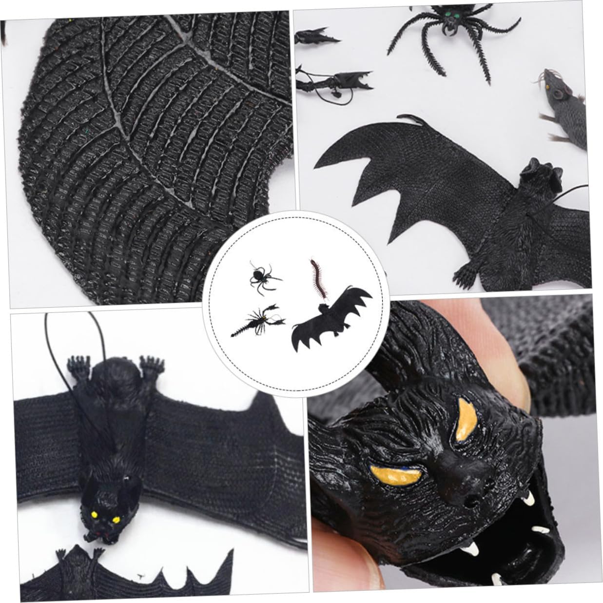 3pcs Halloween Decorative Realistic Bat Pendants Hanging Prank Props Party Supply Spooky Festival Home Hanging Ornaments
