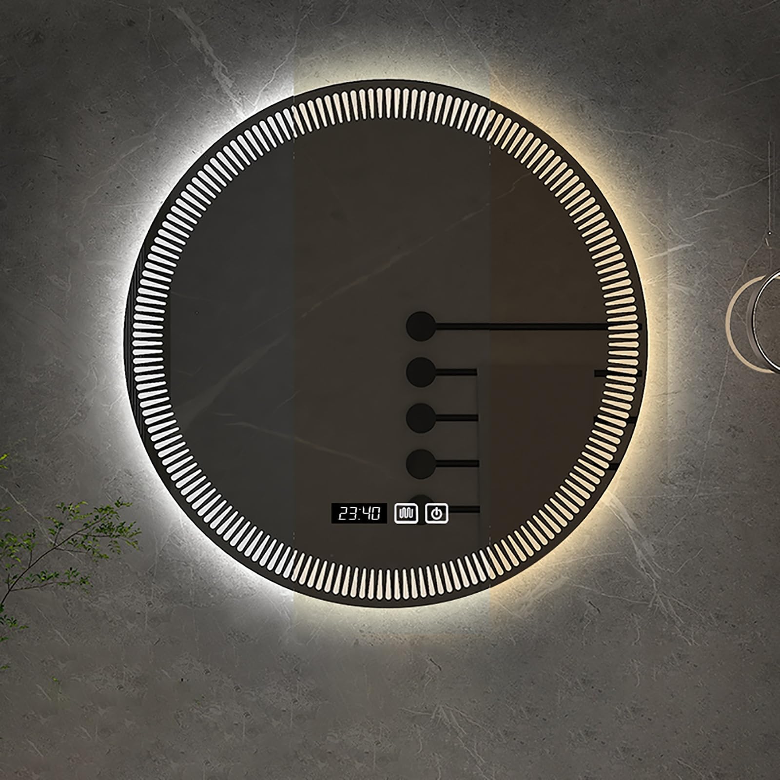 Specchio Trucco con Luci,Specchio Tondo Bagno,Specchio Bagno LED,Specchio Montato a Parete con Smart Touch Button,Antiappannamento,Dimmerabile,per Bagno e Hotel (Size : 50cm)