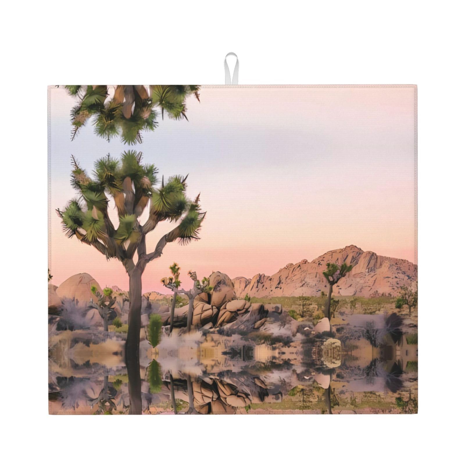 HJFCZH Africa Tree Prints Kitchen Drying Mat – Absorbent Microfiber Throw for Dishes, Non-Slip Counter Cover, Quick-Drying Layer with Fade-Resistant Print
