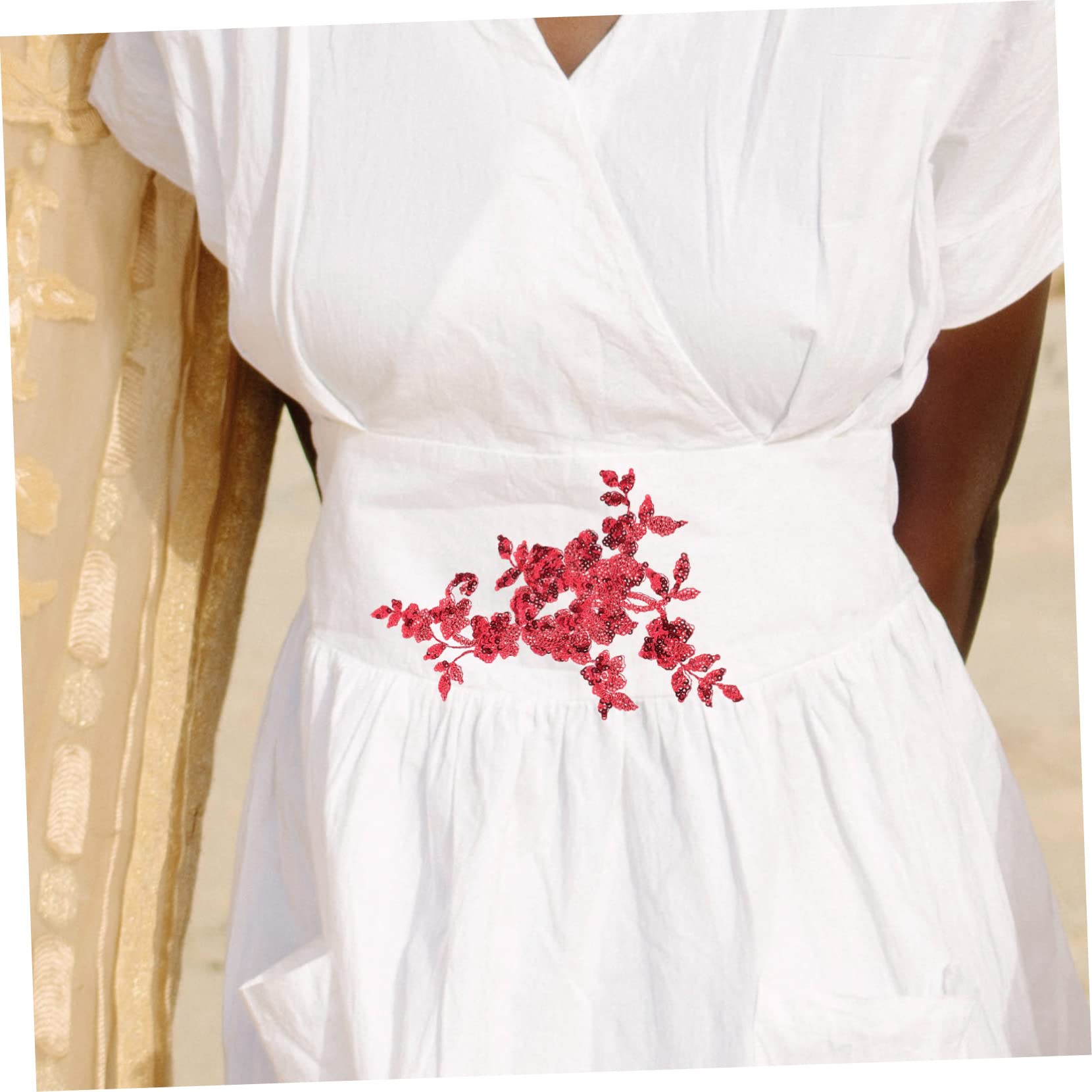 Aplicaciones para ropa, Parches bordados de tela flores, apliques florales encaje con parche hierro 2 piezas