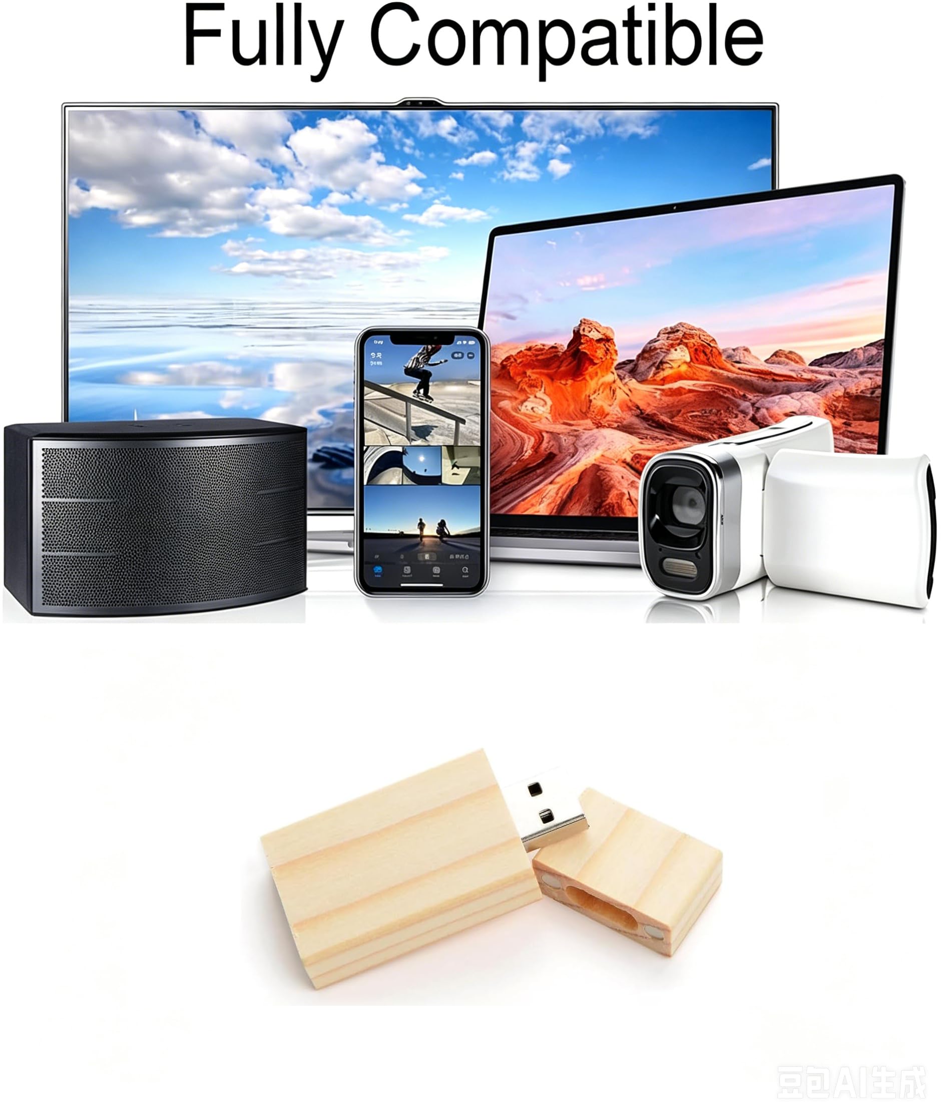Pendrive 8GB, Chiavette USB 11 Pezzi In Legno, Pen Drive 8GB USB 2.0, Pennetta USB, for PC/Laptop/Smart TV, Perfetto come regalo, In Legno D'acero