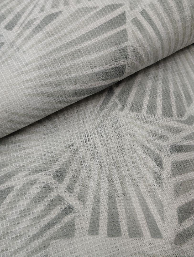 美術サロン高級浴衣 氷割れ柄 金箔 綿紅梅 オフ白×ベージュ地 上品