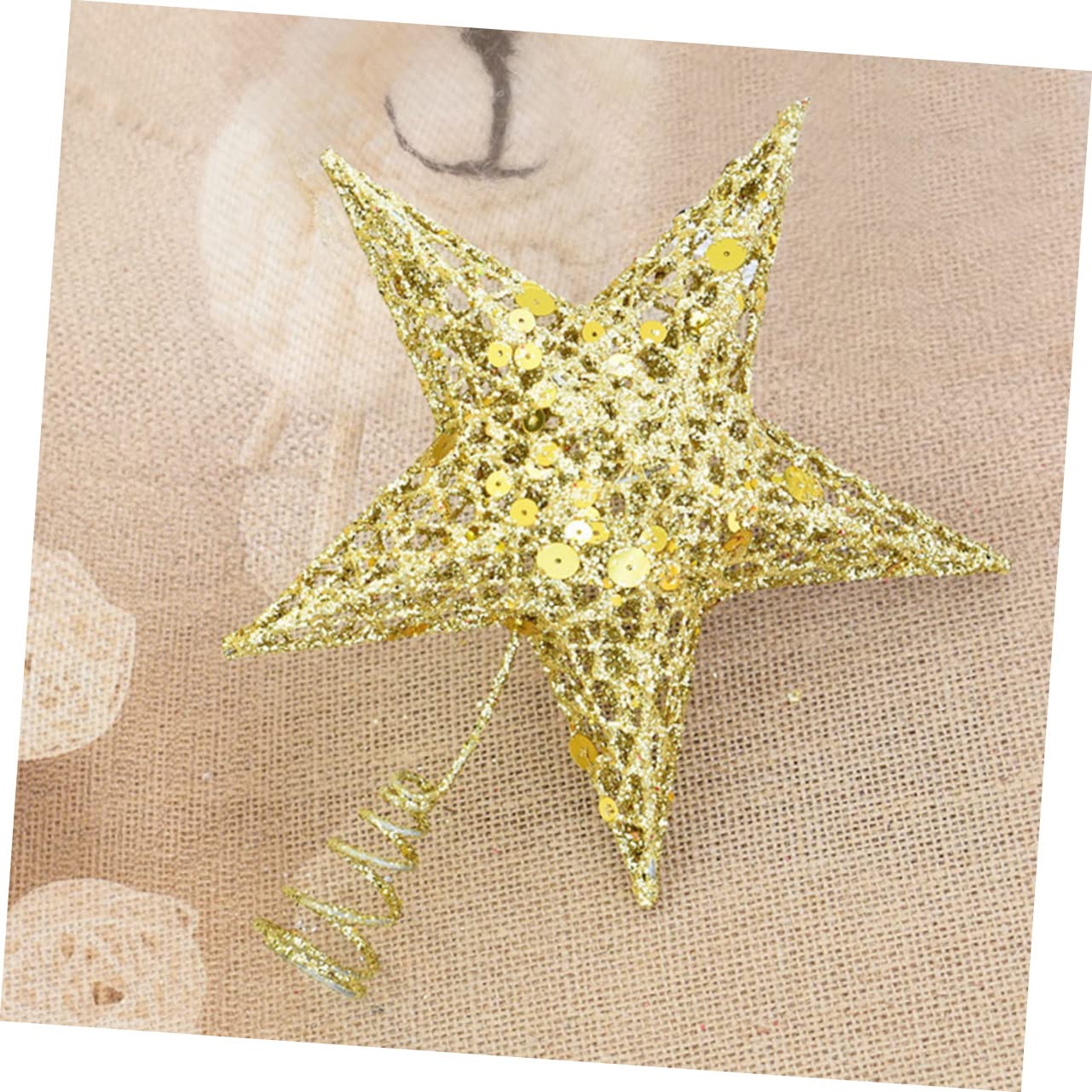 PRETYZOOM 2St Funkelnde Weihnachtsbaumspitze Weihnachtsbaum-Sternspitze Ornament Glitzernde Weihnachtsbaumspitze Stern Baumspitze vertikal Zylinder Metall Dekorationen