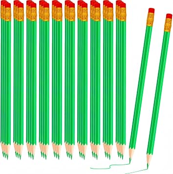 36 Pcs Erasable Checking Pencils, Pre-Sharpened, for Marking, Coloring, Tests, Grading, Office, Green