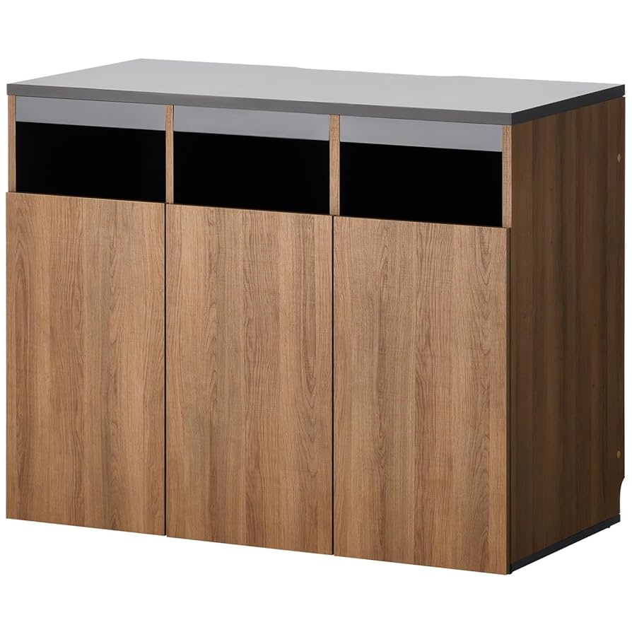 【新品:未使用】大判サイズ タテヨコ兼用/インテリア額縁2個セット/ブラウン木目 Amazon | オフィスコム 法人様向け ゴミ箱収納カウンター 3連