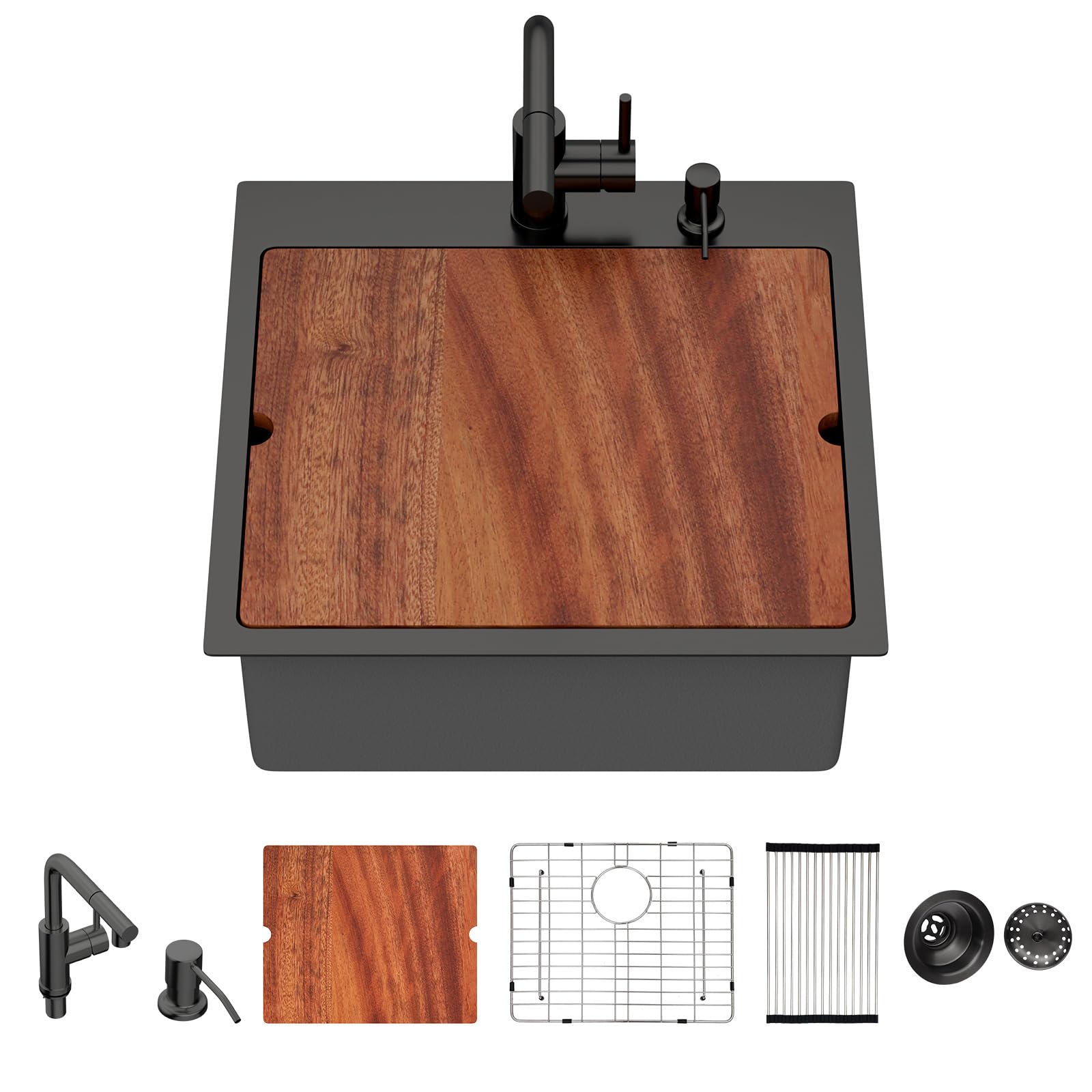 Fregadero para exteriores de 21 pulgadas interior y exterior con grifo moderno