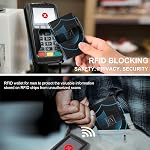 Porte-monnaie mince pour homme, porte-portes pop up minimaliste, portefeuille en métal, RFID Blocage des portefeuilles pour hommes avec plaque arrière extensible & Bande de trésorerie, tenue 12+ Cartes Plus En liquide, Jet Black