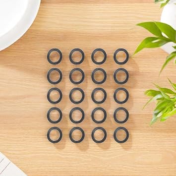 Replacement Rubber O Rings for Spinlock Dumbbell Parts and Barbell Collar Washer, 25mm Dumbbell Nut Gasket for Gym Weight Spinlock Seal, Barbell Lock For Ring and(20PCS Flat)