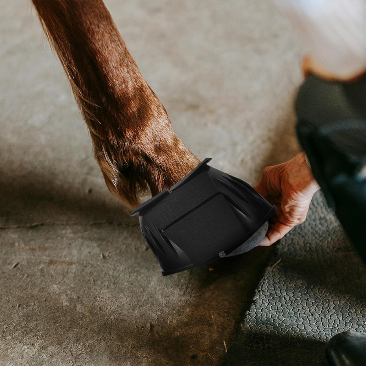 COLLBATH 4 Stück Schwarze Gummi Sehnenstiefel für Pferde, Tragbar