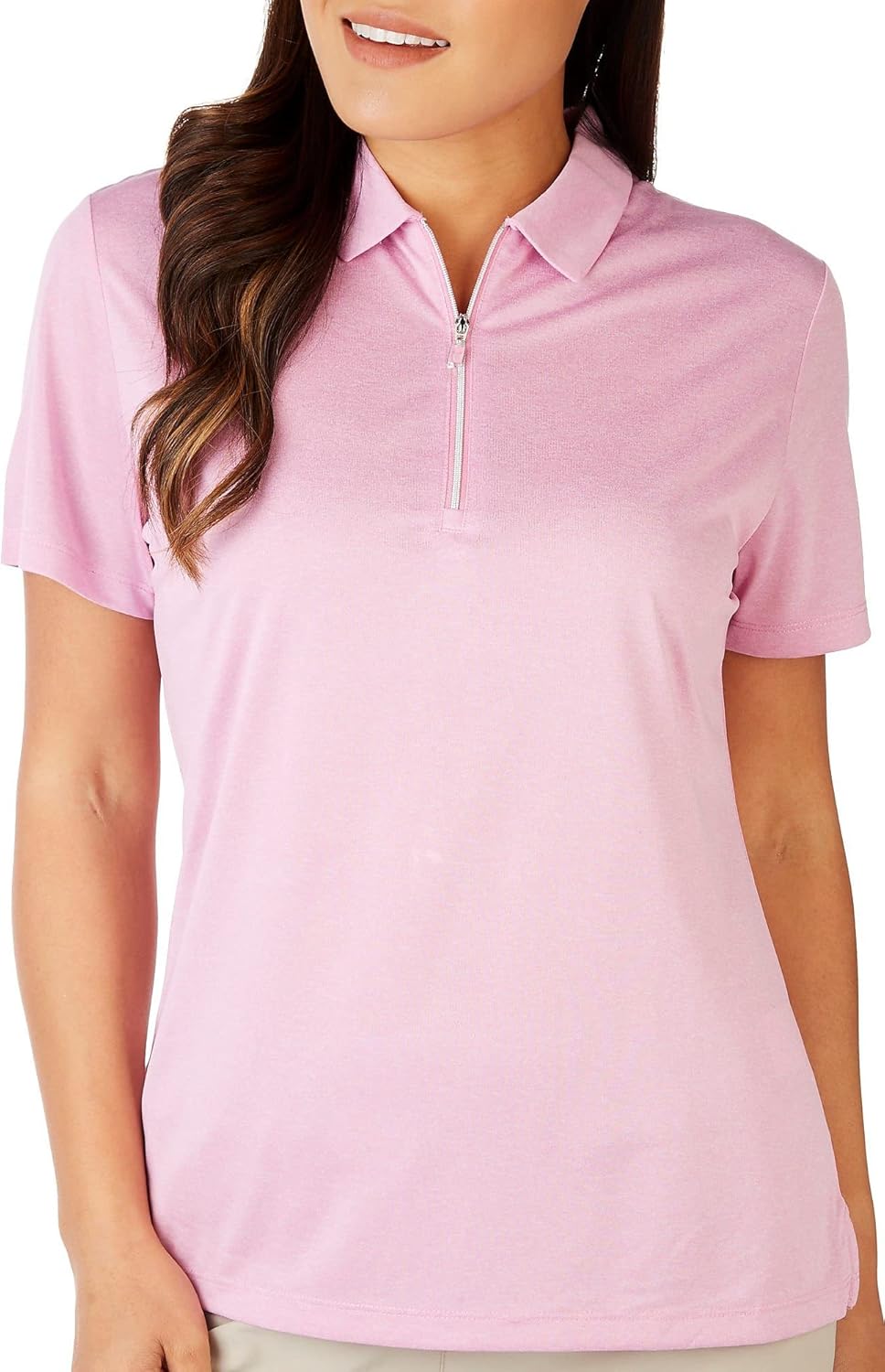 Callaway Women's Quarter Zip Short Sleeve Heather Golf Polo Shirt