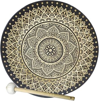 Mandala Flower Bronze Gong 24"/60cm For Sound Healing and Meditation