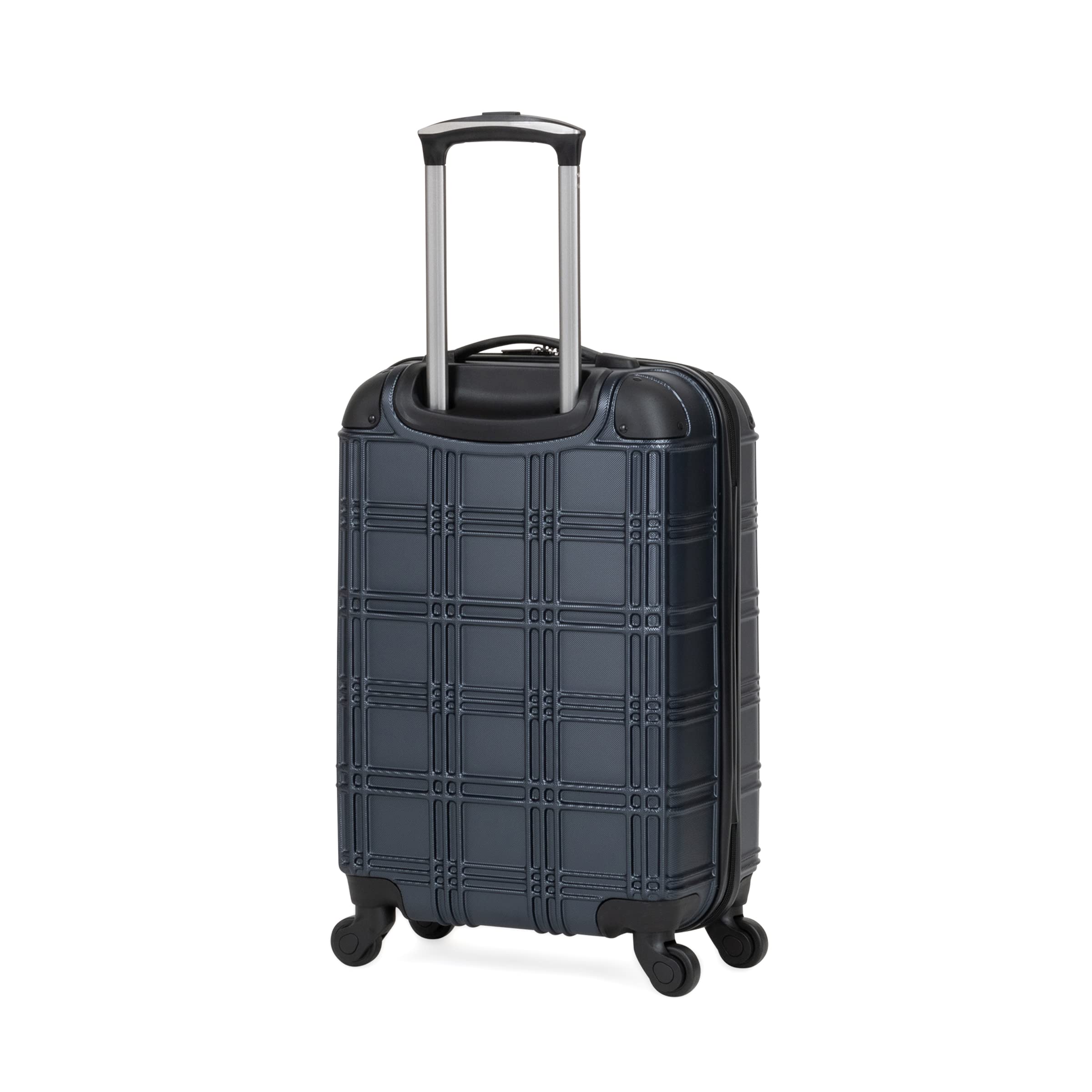 Ben Sherman Nottingham Lightweight Hardside 4-Wheel Spinner Travel Luggage, Naval, 28-inch Checked