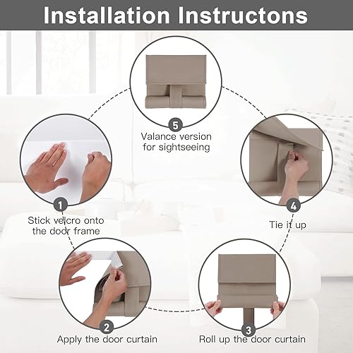 Miniatura 2 de Cortinas de puerta francesa 100% opacas, sin arrugas, oscurecimiento de la habitación, bloquean la luz y el calor a través del vidrio. Cortinas de