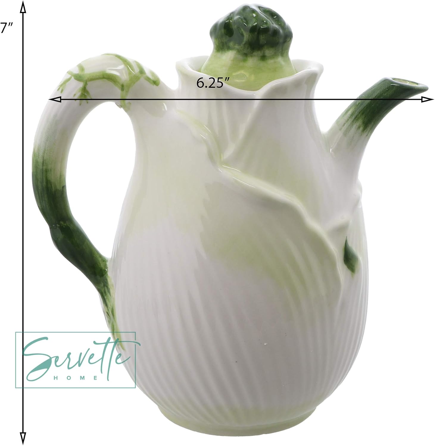 Vegetable Shaped Decorative Ceramic Teapot- Fennel