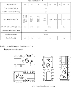 Automatic Transfer Switch (ATS) with Controller - Amps: 315A - 630A / Voltage: 220/440VAC - !