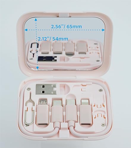Miniatura 4 de Cable USB tipo C a C de carga y transferencia de datos con 3 adaptadores combinados (rosa)