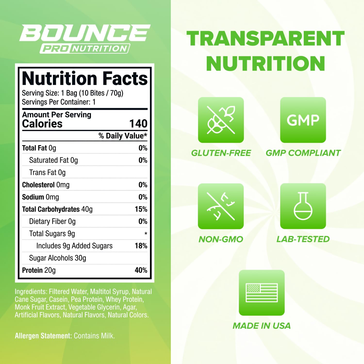 Bounce Pro Protein Gummies for Women & Men – Tropical Twist – 20g Protein per Bag – High-Protein Supplement Snack Alternative to Shakes & Bars – Gluten Free, No Added Sugar (6 Pack, Tropical Twist) image 2