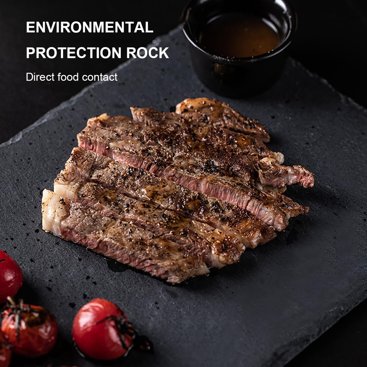 Toyvian Plat en Pierre Naturelle de 9, 8x9, 8 Pouces pour Barbecue Coréen