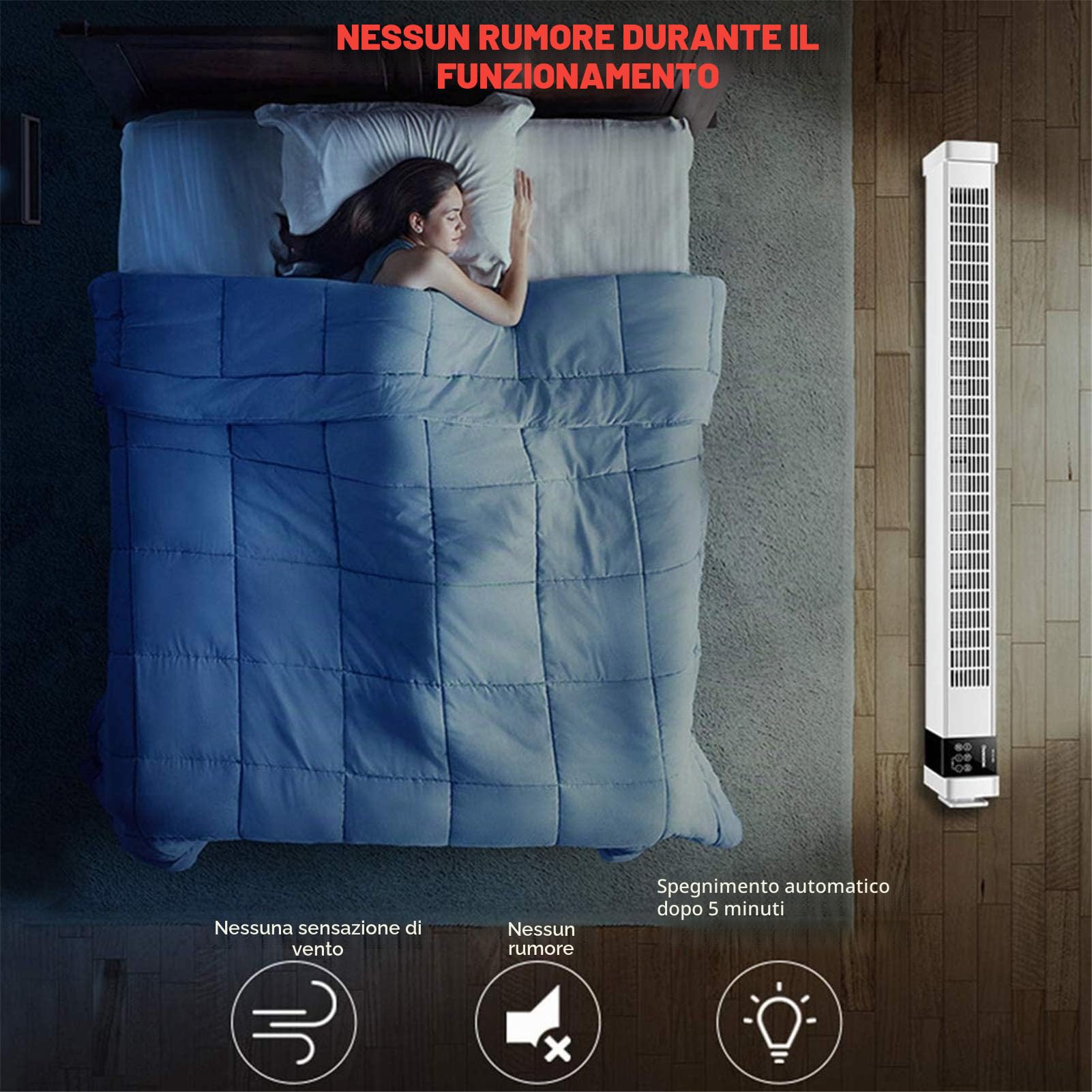 Riscaldatori elettrici Riscaldatori elettrici Riscaldatori a convezione per battiscopa, battiscopa Termoconvettore con telecomando e timer digitale Radiatore per battiscopa a protezione mult