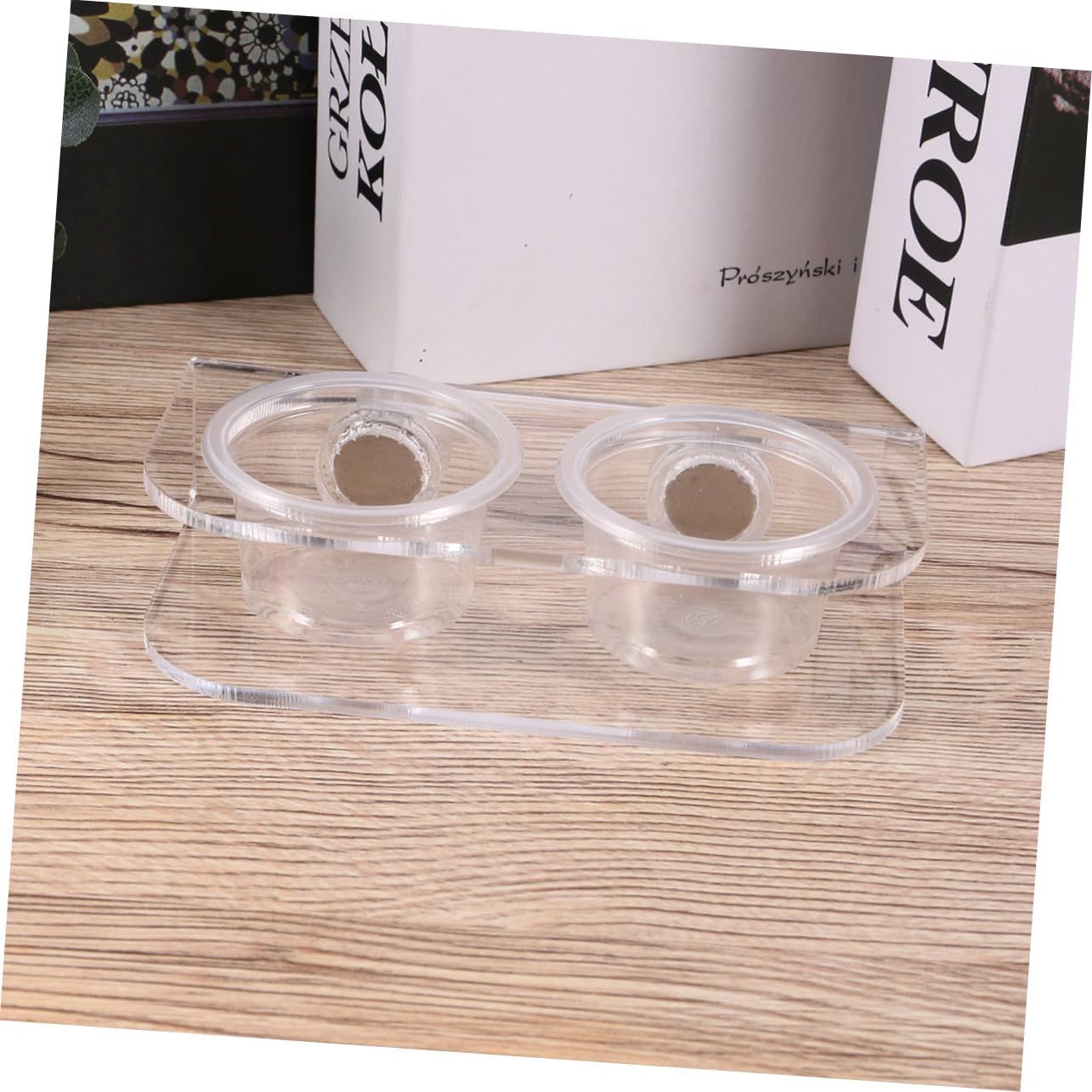 WOONEKY 3 Pezzi Ciotole per Rettili Acqua per Tartarughe Cibo per Rettili Acrilico Montaggio Magnetico Facile da Pulire