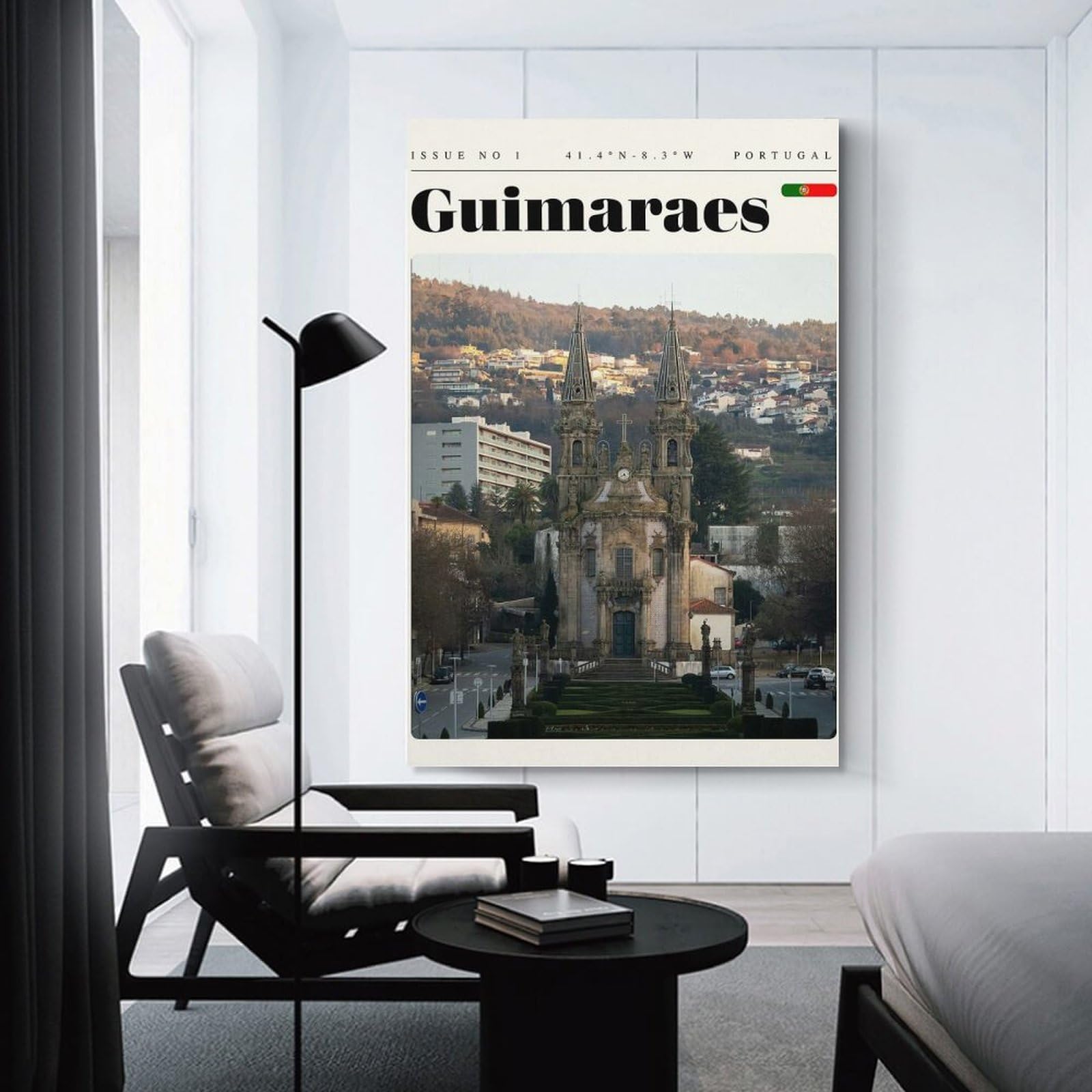 Junmoney Unframe-Style-21 Wall Decor Canvas Print Guimaraes Portugal Travel Art, 08X12inch(20X30cm), For Living Spaces, Bedrooms Or Relaxed Rooms, A Home Accent With Warm Character