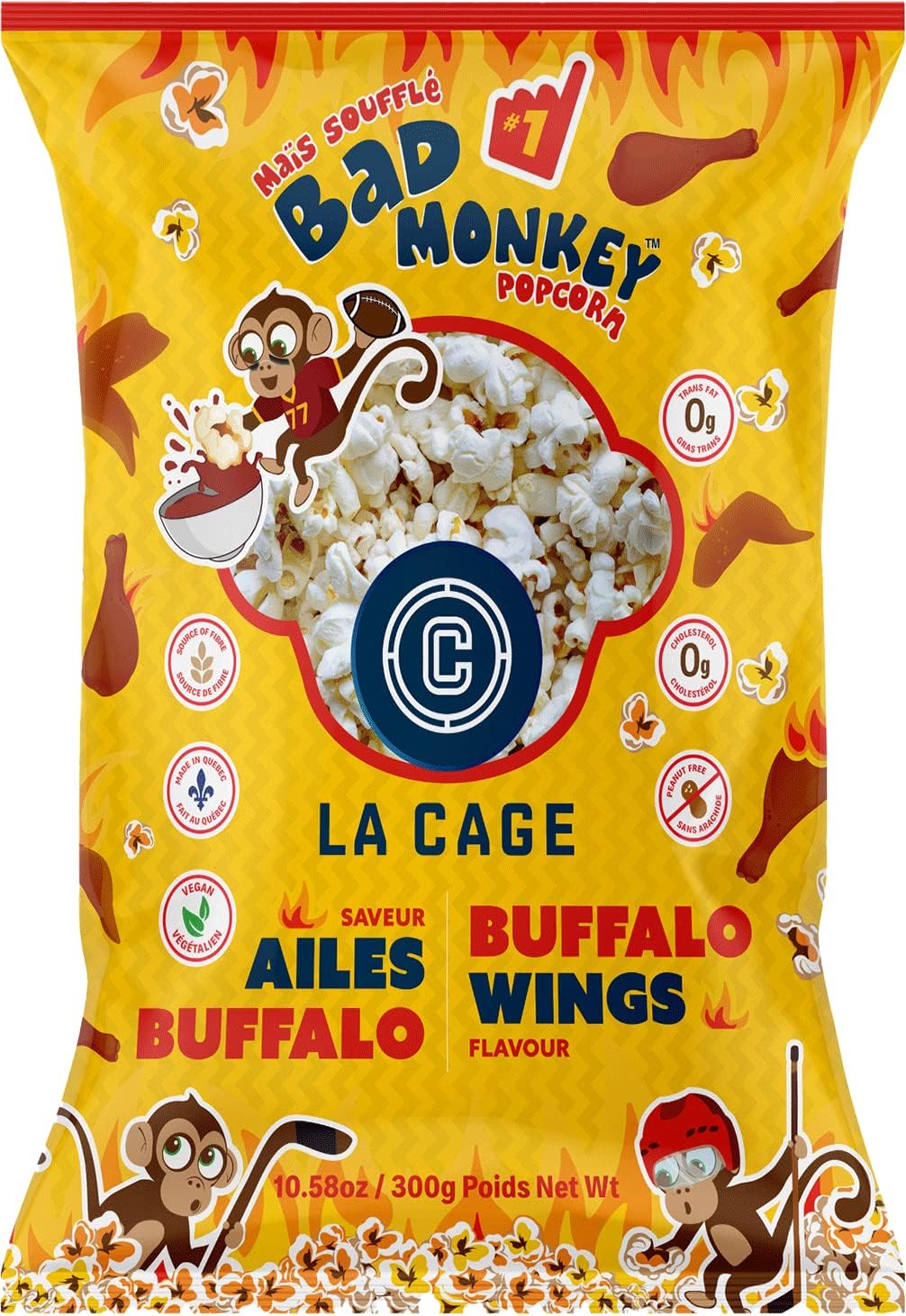 Bad Monkey Popcorn, Popped Popcorn, Buffalo Wings, 300g Amazon.ca