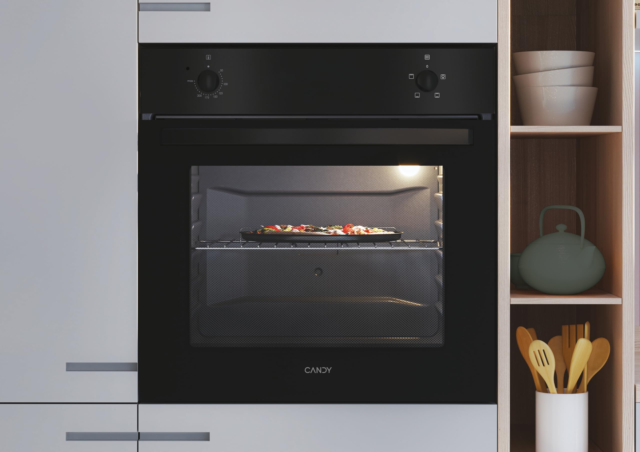 Four encastrable nettoyage manuel - convection naturelle CANDY FIDC N100 - noir - Classe A