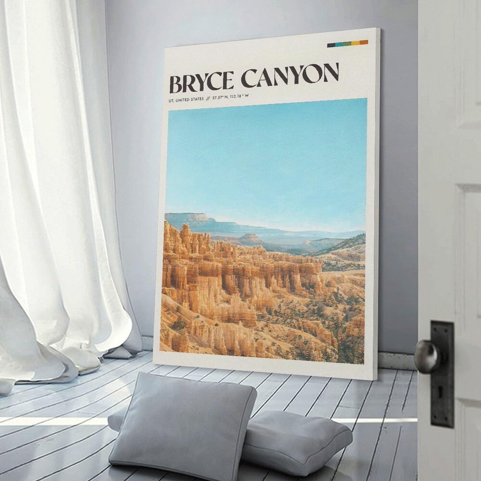 Junmoney Bryce Canyon National Park Canvas Art Print, 20x30inch(50x75cm), for Bedroom, Lounge Or Dressing Area, Canvas Wall Decor for Personal Spaces
