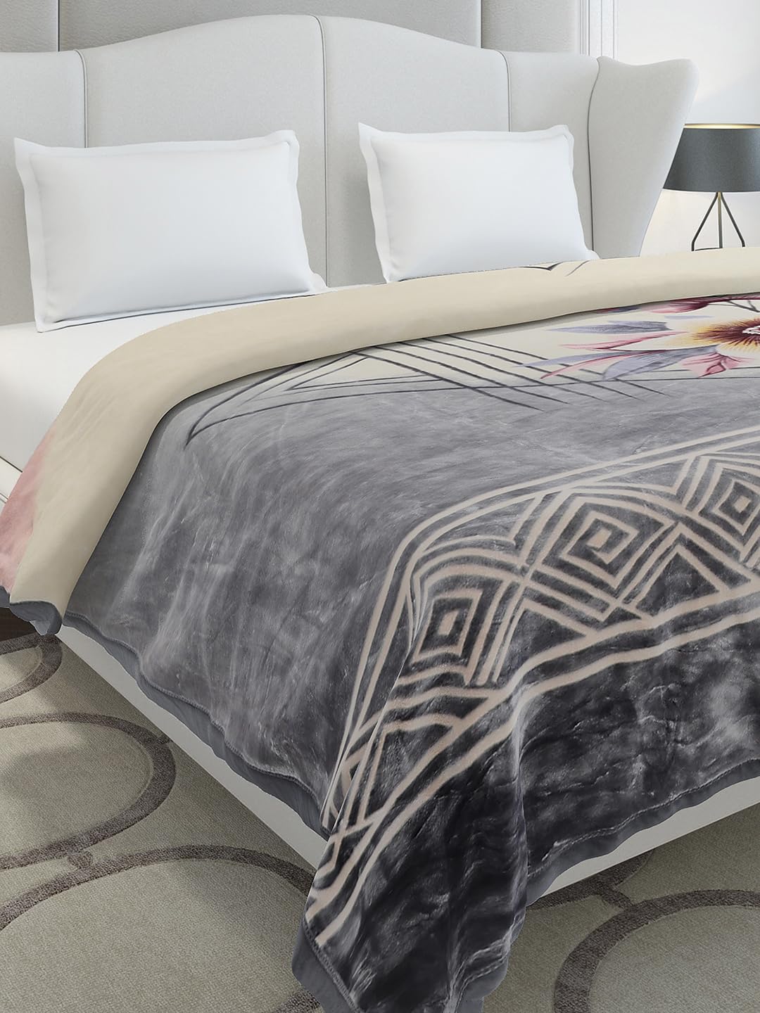 Monte Carlo Double Bed Heavy Winter Blanket Commander 2 Ply with Emboss 1100 GSM | 6 KG (240x220 CM), Cool Grey-image-28
