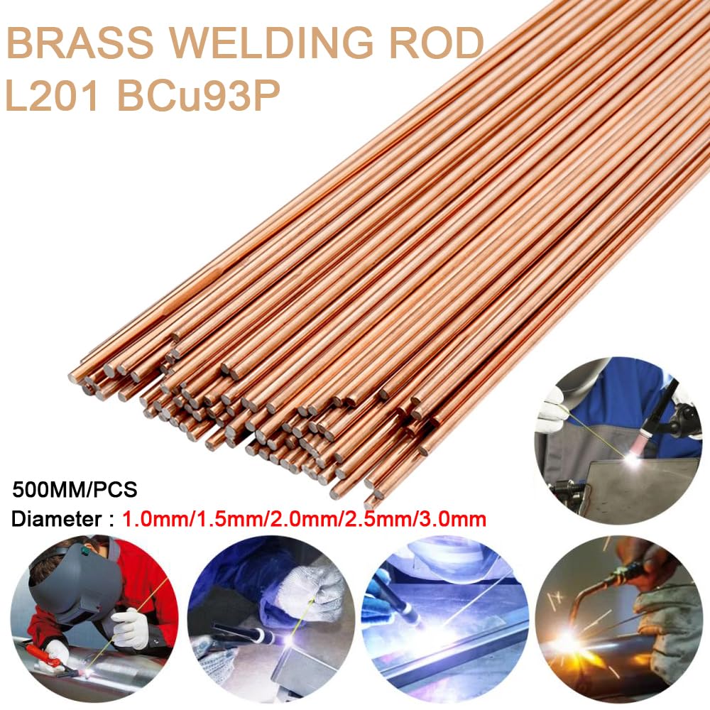 20 varillas de soldadura de latón de 500 mm, no requiere polvo de soldadura, alambre de soldadura de electrodo de bronce for una fácil soldadura Herramientas(3.0mm)