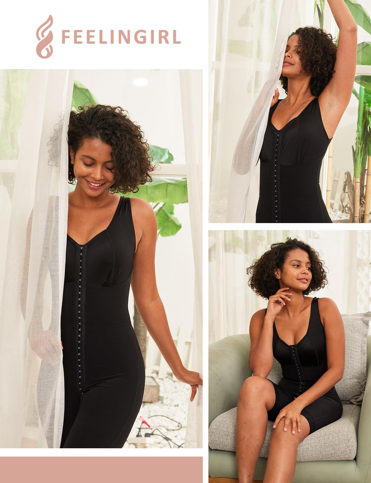 FeelinGirl Body Femme Gainant Gaine Amincissante Ventre Plat Combinaison Body Sculptant Gainante Gaine Haute Serre Taille Femme S-6XL