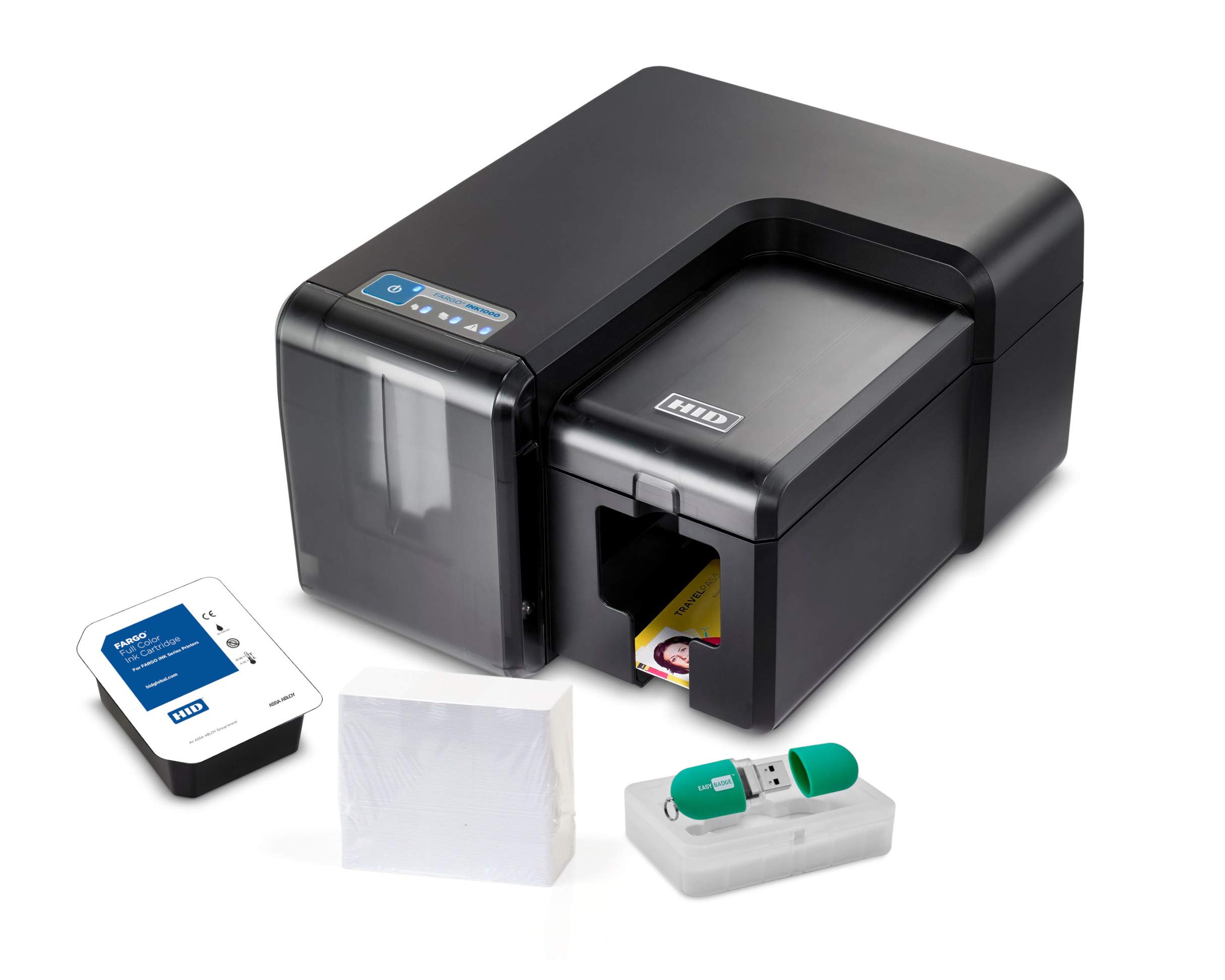 Buy HID Fargo INK1000 Office ID Card Printer Bundle Inkjet ID Card