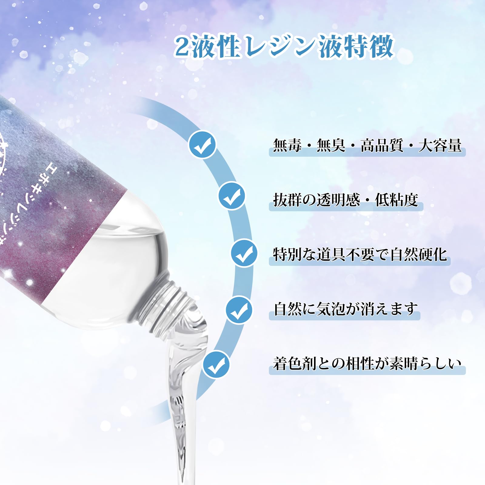 Amazon | エポキシ樹脂 2液性レジン液 大容量 530g/16OZ/(エポキシ樹脂 