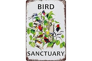 Funny Retro Tin Sign Bird Sanctuary: A Quirky Addition to Your Backyard Oasis