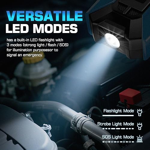 Miniatura 5 de DNA MOTORING 12V 1500A 15000 mAh Arrancador de batería portátil para auto, paquete de cargadores de batería, caja de puente, para hasta 7.0L de gas