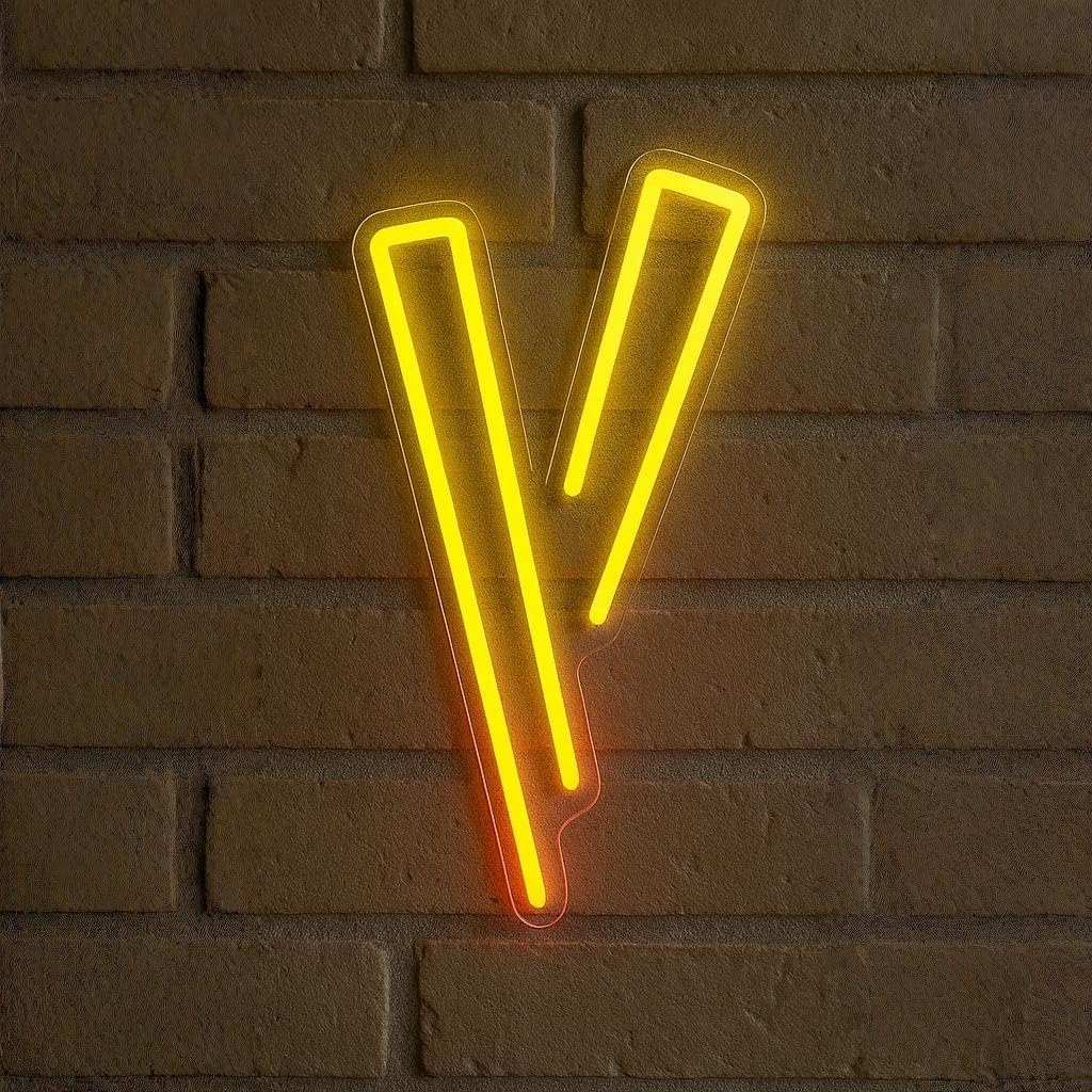 RONGCH Hanging Art Signs French Fries Neon for Fried Potato Chips Fast Food Street Pizza Burger Shop Restaurant Business Decor Dimmable LED Light 35cm