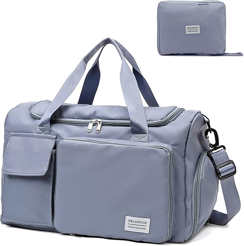 Bolsa de viaje plegable grande con compartimento para zapatos, bolsa deportiva de gimnasio con bolsillo húmedo, bolsas de hospital de mano para