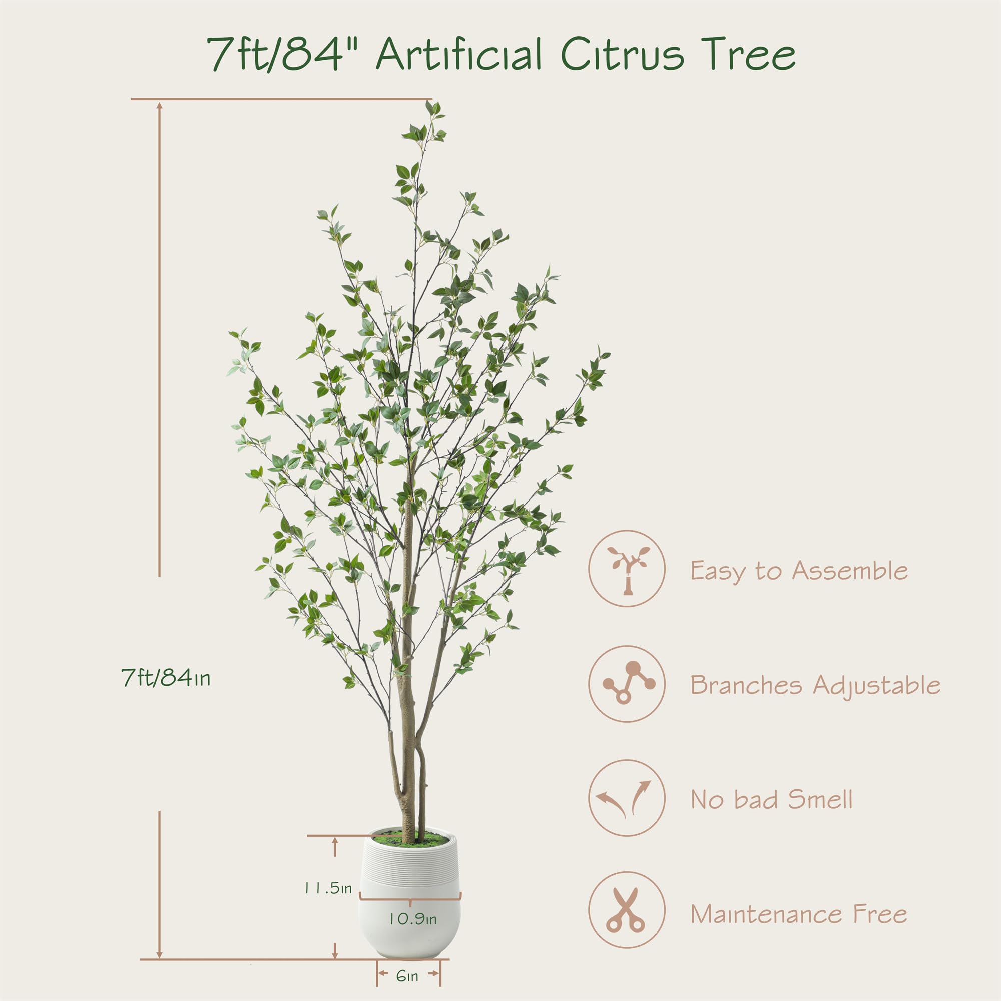 Milk‐tree♡ Amazon.com: Bellacat 7ft Minimalist Artificial Citrus Tree