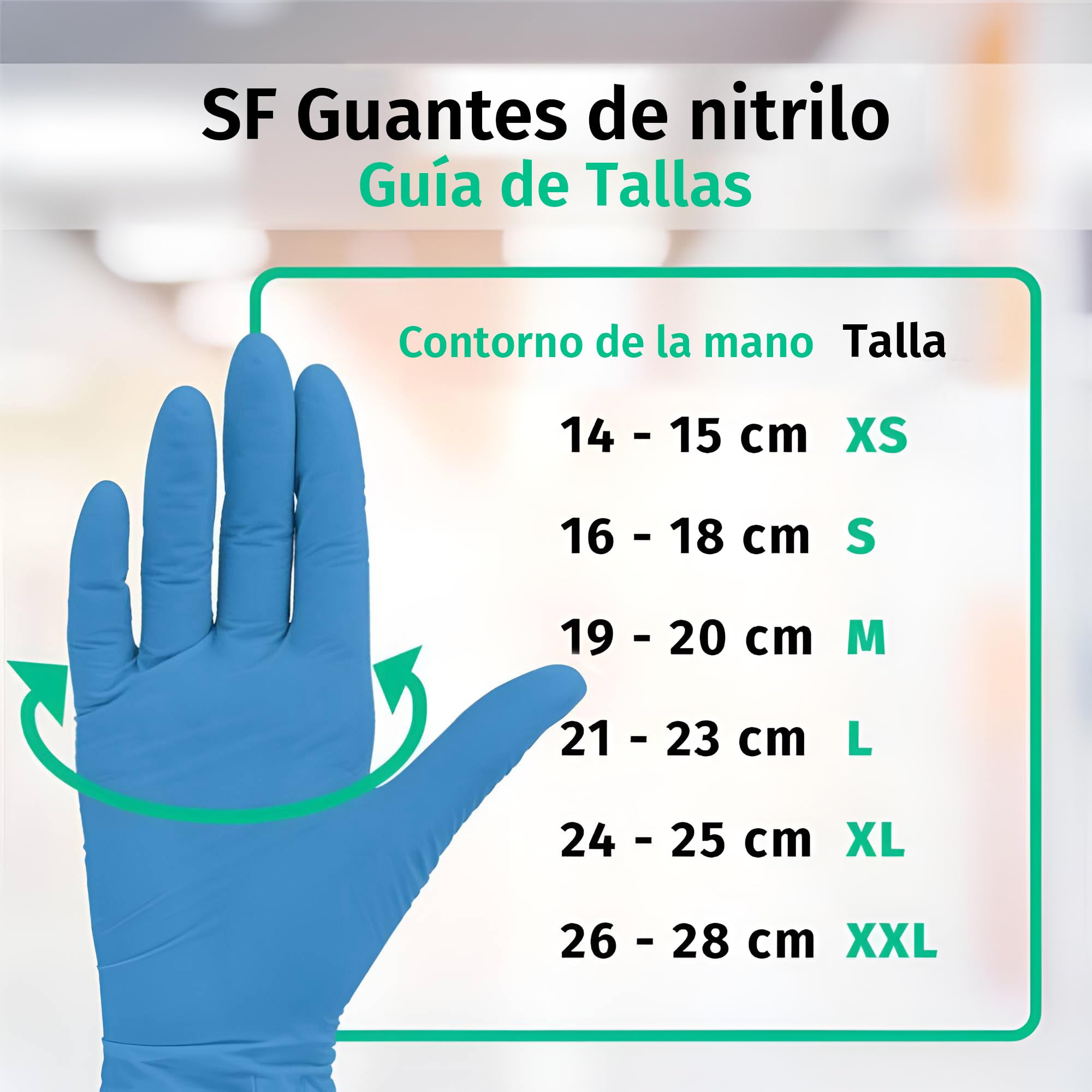 SF Guantes de nitrilo S azules – 1000 (10x100) unidades, guantes desechables sin polvo, sin látex, médicos y de examen, aptos para cocina, limpieza, cosmética y uso doméstico