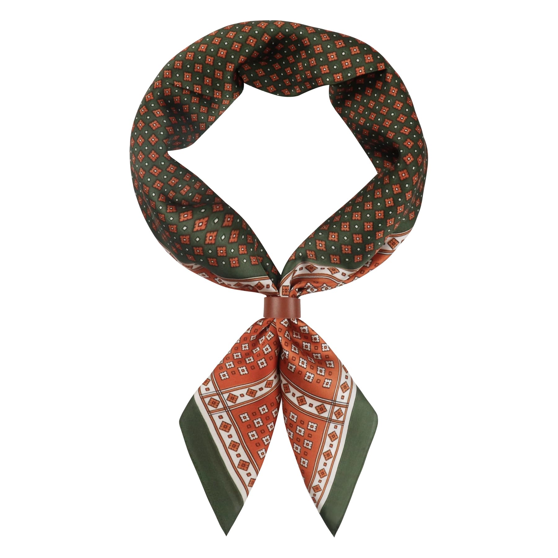 27.5 Inches Square Silk Feeling Neck Scarf for Men Necktie Silk Bandanas Pocket Square Cowboy Scarves